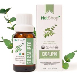 NATSHOP | Aceites Esenciales - Aceite Eucalipto para Difusor de Aceites Esenciales y Cuidado Personal | Aromatizante para Hogar Natural Aromaterapia Humidificador - Variedad de Aromas Skin Care 15ml