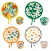 4 Pcs Round Foldable Hand Fans, 4 Styles Handheld Fans