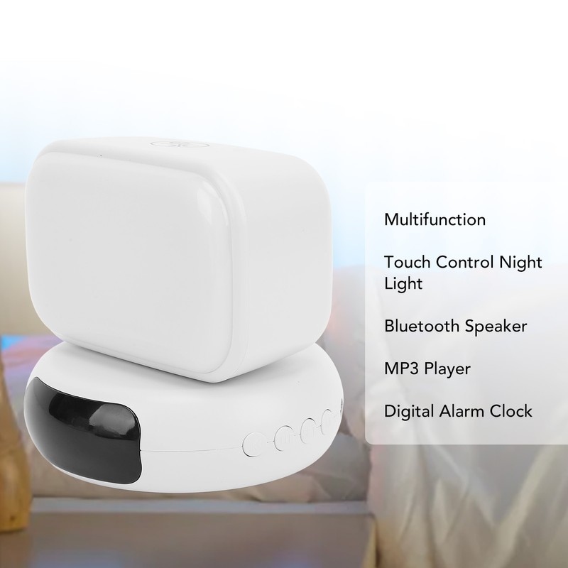 LED Night Light Bluetooth Speaker Alarm Clock Music Player 3