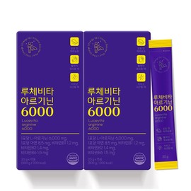 Lucevita Arginine 6000 Taurine Zinc Health Supplement 15 packets, 2 pcs / 루체비타 아르기닌 6000 타우린 아연 헬스보충제 15포, 2개