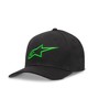 Alpinestars, Ageless Curve Hat Baseball Cap, Black/Green, S/M, Men