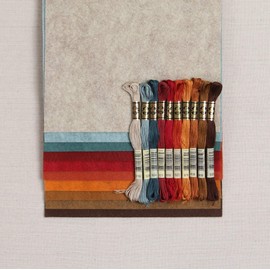 Benzie Design Wool Felt, 10 pcs 18" X 36" with Matching DMC Embroidery Floss in Autumn Colors, 1 mm Thick, Soft & Pliable, Wool Blend Felt, Harvest Moon 1/2 Yards & Floss
