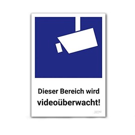 Video Surveillance Sticker DIN 33450 10 x 14 cm Video Surveillance Pack of 5