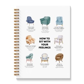 BAYOGITA How to Sit With Your Feelings Mental Health Spiral Notebooks, Mental Health Journal for Women Men, Therapy Therapist Counselor Office Must Haves, 5.5x8.3 Inches