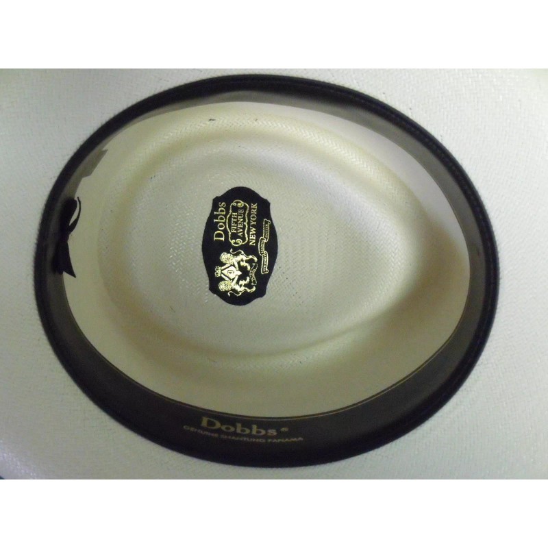 DOBBS BASINO GENUINE SHANTUNG PANAMA STRAW GAMBLER - 6 7/8