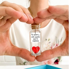 Kseniya Revta Mensaje romántico en una botella para regalar a tu novio o novia - Tarro de los deseos con una tarjeta para tu esposo o esposa (Te quiero… sólo quería que lo supieras, Gift Bottle)