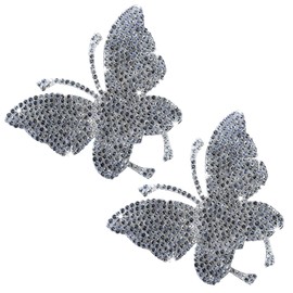 HungMieh 2 PCS Car Decals for Women, Bling Rhinestone Butterfly Stickers with Self-adhesive Backing for Car Interior&Exterior Window Motorcycle Helmet Laptop Tumbler Luggage Guitar Yeti Cups