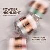 Qwesure Xixi Highlighter Powder with Powder Puff, Loose Shimmer Powder