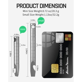 TISUR Titanium EDC Pry Bar, Keychain Prybar Multitool With Beer Bottle Opener, 6 in 1 Portable Pocket Mini Crowbar Tool (Gray)