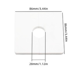 Pack of 4 Escutcheon Plate Wall Split Flange, Plastics Square Shaped Escutcheon Plates, 28mm / 1.1inch Diameter Hole Wall-mounted Water Pipe Cover (white)