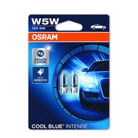 Osram Cool Blue Intense Number Plate Lighting, W5W, 12 V, Double Blister Pack