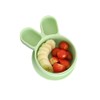 SILUNITY Baby Suction Plate Green Rabbit Made in Korea Silicone