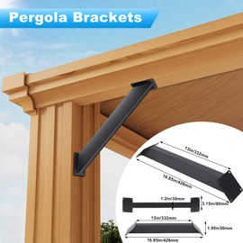 45° Angle Support Bracket, Pergola Kit Heavy Duty Connector, Pergola Hardware, for Gazebos, Tree Houses, Cabins, and Patio Kits (4)