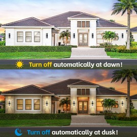 DASTOR Dusk to Dawn Outdoor Wall Lights, Modern Exterior Sconce Lighting Fixtures, Up and Down Outdoor Porch Lights, Aluminum Waterproof Outside Lights for House Porch Garage, 2 Pack