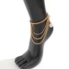 YUEKISEN Boho Gold Pearl Tassel Ankle Chains for Women Layered