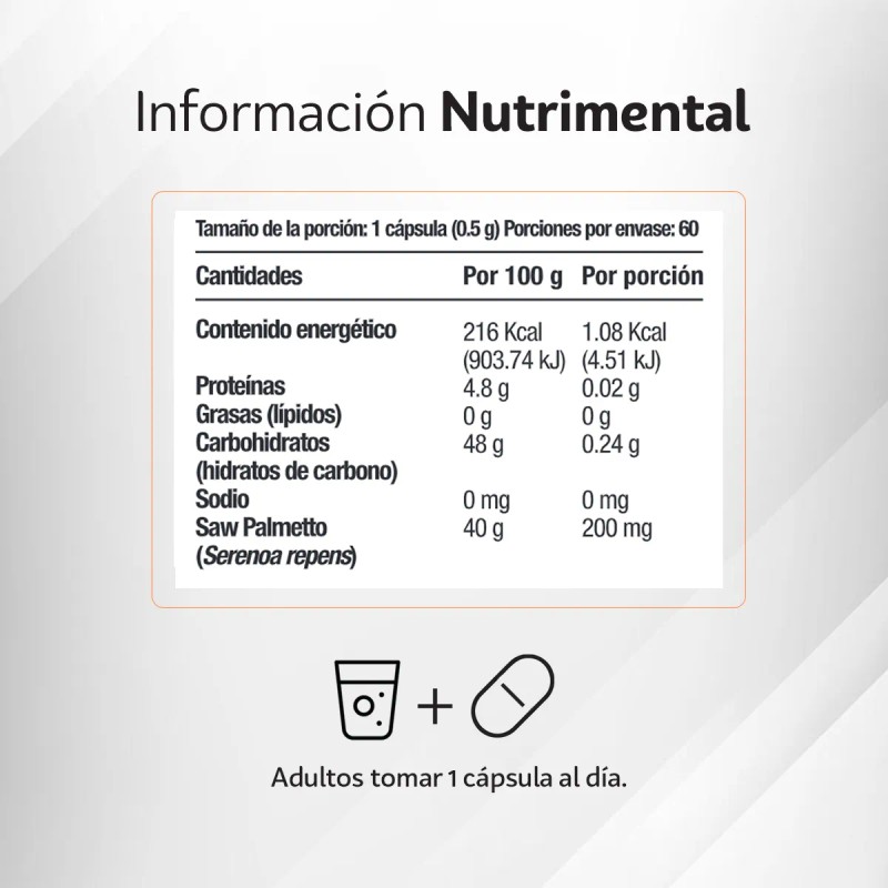 Kit 3 Saw Palmetto Apoyo Prosttico Natural 60 Cpsulas Sin