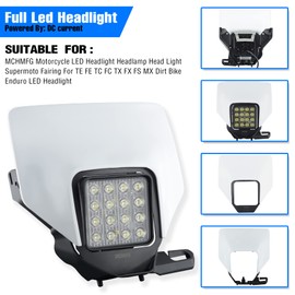 MCHMFG Dirt Bike Headlight,LED Enduro Pit Bike Light Kit Universal For Most Dirt Pit Bike Motorcycle EXC SX XCF Orange