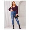 Milumia Women's Plus Size V Neck Long Sleeve Bodysuit Leotards