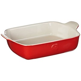 Emile Henry Modern Classics Small Rectangular Baker 11x10, 11 x 8, Rouge Red