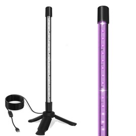 ycponggon 1 Pack LED Black Lights, Upgraded Triangular Bracket Vertical Standing Table Blacklight Fixture 10W, 1FT Desktop Led Black Light with Stand, Perfect for Party