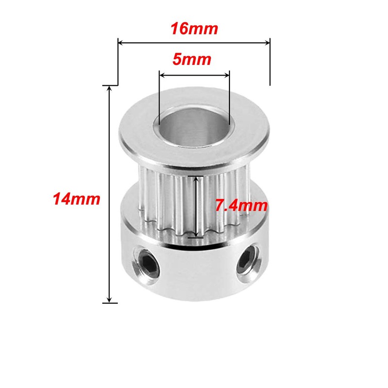 SeonFook 5pcs GT2 Timing Belt Pulley Aluminum Timing Pulley Suitable