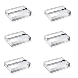 6 Pcs Acrylic Stands Place, Wedding Sign Holder with Card Slot, Clear Acrylic Card Holders, for Wedding, Cafe, Restaurant, Retail Shop, Banquet, Buffet