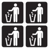 dealzEpic - Black Trash Can Sticker/Waste Garbage Bin Sign -