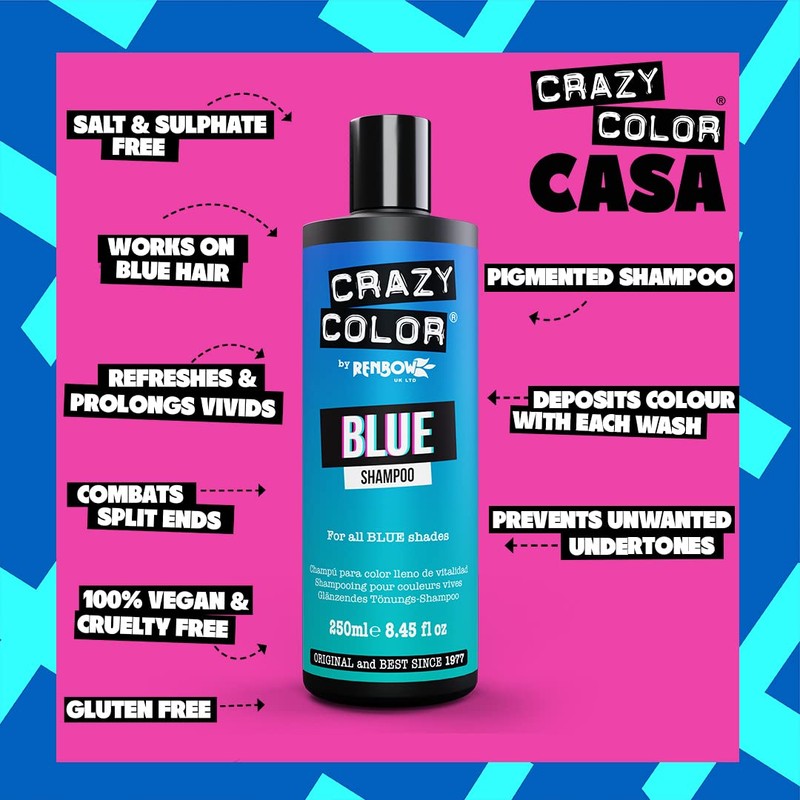 Crazy Color crc041 Shampoo Blue 250 ml