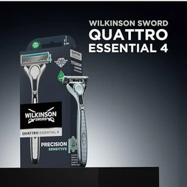 Wilkinson Sword Quattro Essential Men's Razor Refills, Great Addition to Wash Bags for Men's Grooming, Great Shavers for Routine Shaving, 12 Refill Razor Blades Pack