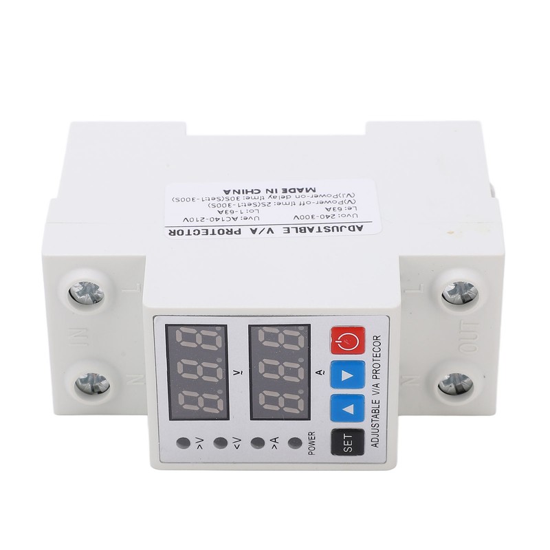 Over Under Voltage Protective Device DIN Rail Adjustable Dual Display