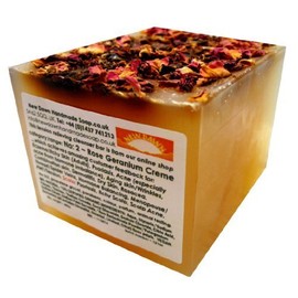 Handmade Natural Rose Geranium Soap Loaf - Range No.2 - Acne, Eczema, Psoriasis, Itchy Skin, PMT and Hormone Imbalance Relief - 400g Money Saver Loaf