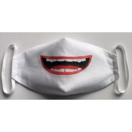 Handmade Face Covering Mask Lips Smile Cotton fabric Adults Size M