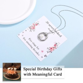 50th birthday Gifts for Women, 50 Year Old Birthday Gifts for Women, 5 Rings Birthday Neckalce Gifts for 50 Year Old Woman, Happy 50th Birthday Card for Women Mom Nana Grandma Wife Friend Turning 50