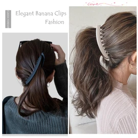 Eyegla Pack of 6 Large Banana Clips Hair Colourful Banana Clip Banana Hair Clips for Thick Hair, Non-Slip Ponytail Holder Clip for Women