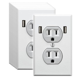 GRITKULTURE Pretend Electrical Outlet with USB Decal Stickers 10 Pack- High-Resolution Hilariously Funny Joke Prank Power Outlet Decals, Wall Outlet Decal Gag is Great for Office and Airport
