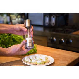 Cole & Mason H59402G Derwent Salt Mill | Gourmet Precision+ | Stainless Steel/Acrylic | 190mm | Single | Includes 1 x Salt Grinder | Lifetime Mechanism Guarantee