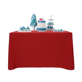 TRLYC Polyester Tablecloth - 72X72 Red Square Tablecloth Overlay 100% Polyester Wedding Table Linen