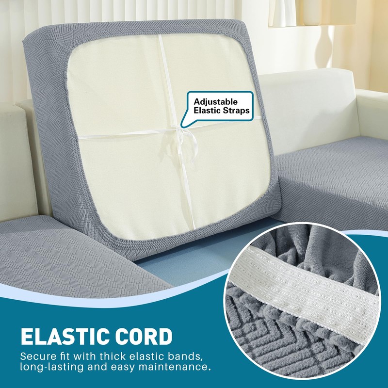 YSTELLAA Stretch Seat Cushion Cover, Sofa Seat Cushion Cover, Non-Slip,