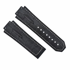 Ewatchparts Leather Rubber Watch Band Strap Compatible With 44-45-48mm Hublot Big Bang With Screws, Screw Driver, And Buckle