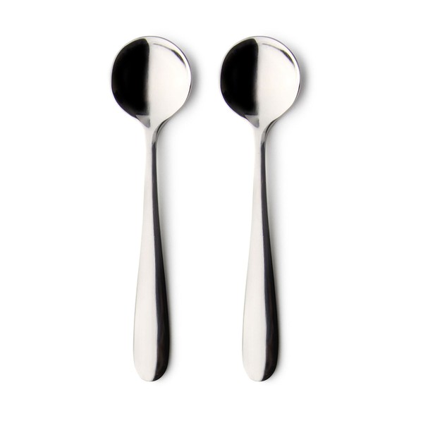 Grunwerg Windsor Carded 2SLTSWSR/C Set of 2 Stainless Steel Salt and Condiment Spoons, Mirror, 9.5 x 2.5 x 1 cm
