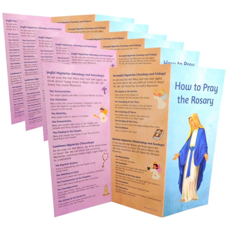 How to Pray The Rosary Guide Pamphlet Bulk Pack Bundle