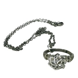 Pendant Compatible with Nenya Water Ring or Diamond Ring Necklace Galadriel Colour Silver Inspired Saga Lord of the Rings Gadget Car Accessories Gift Idea Magic Fantasy Cosplay Unica, Zinc, Zinc