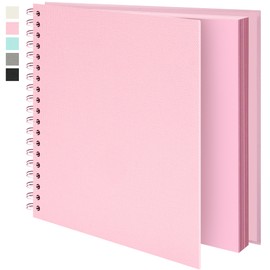 Vienrose Scrapbook Album 10x10 Inch Blank Thick Kraft Paper DIY Scrapbooking Supplies, Scrap Book Photo Albums for Wedding Travel Family Baby - Perfect Holiday Gifts Pink 40 Sheets/80 Pages