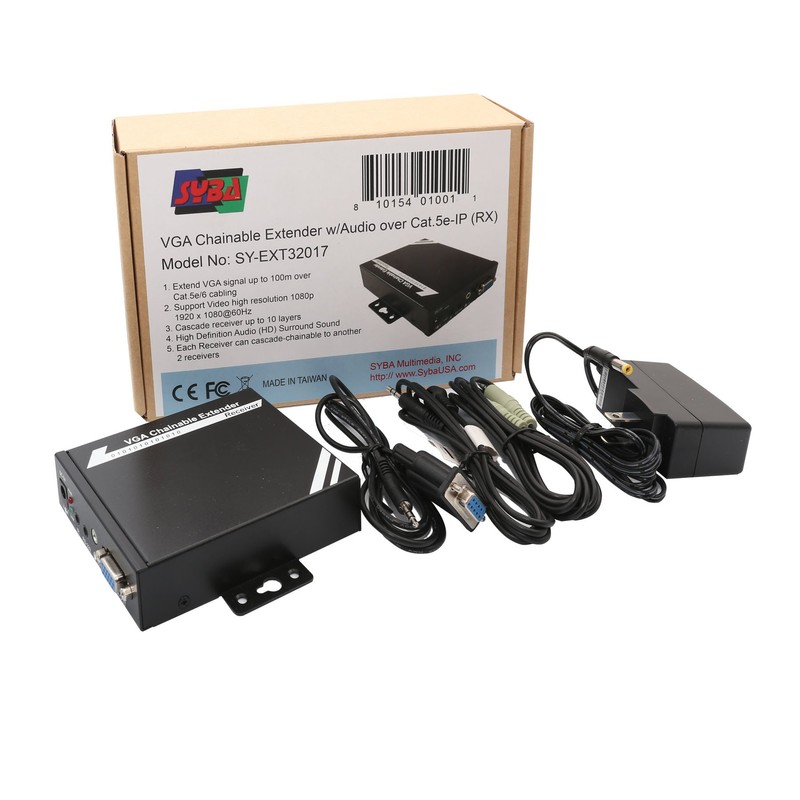 IO Crest VGA Video Audio Extender Receiver 1080P HD Audio