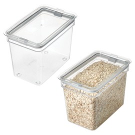 iDesign Medium Food Storage Bin with Airtight Lid for Kitchen or Pantry Storage - Set of 2 - Clear