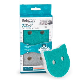 Beldray LA075710EU7 Plus Cat Pet Bowl Sponges | Super Tough | Double-Sided | Ergonomic Shape | Pack of 2, Polyester