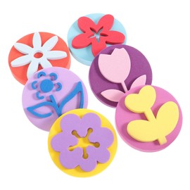 SHOWERORO 6 Pcs Foam Stamps for Painting - EVA Sponge Seal - Child's Art Tools Sponge Flower Stamps for DIY Paint Projects Washable Shape Sponges for Drawing Early Learning Paint Sponge