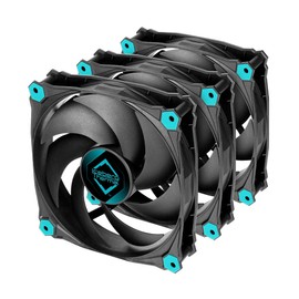 IceGALE Case Fan 120 mm, Pack of 3, Black, Optimised Airflow, 120 mm x 120 mm x 25 mm, Case Fan, Desktop Compatible