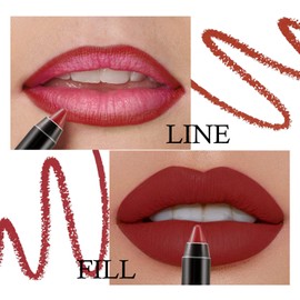 Boobeen Matte Lip Crayon Lipstik Pencil Velvety Creamy Matte Lip Liner Full Coverage High Pigment Waterproof Long Lasting Lipstick for Women, Matte Lip Color with Smooth