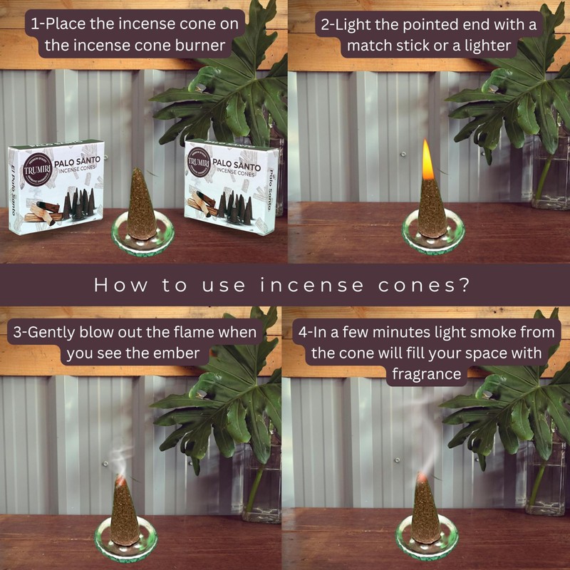 Palo Santo Incense Cones - Total 20 Cone Incense -